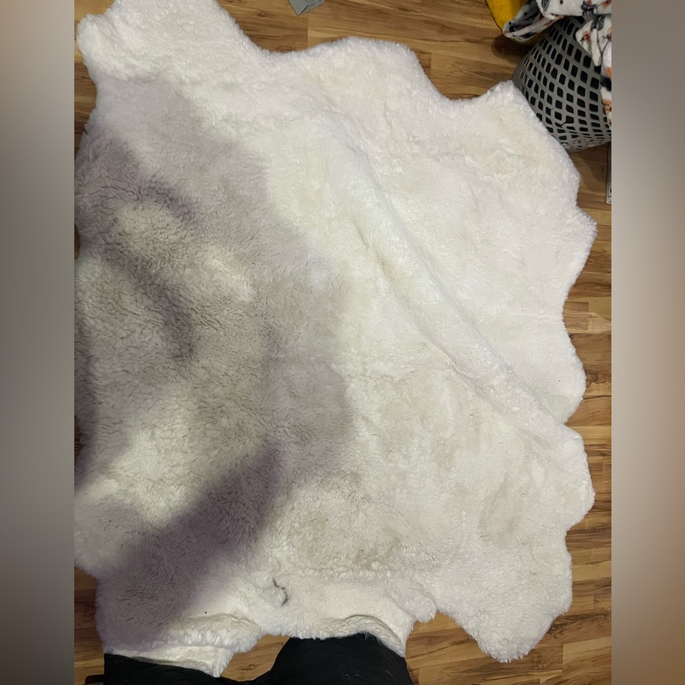 Fluffy white rug